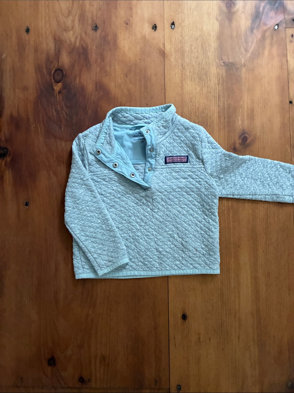 Vineyard Vines Quilted Pullover Hoodie in Pale Blue